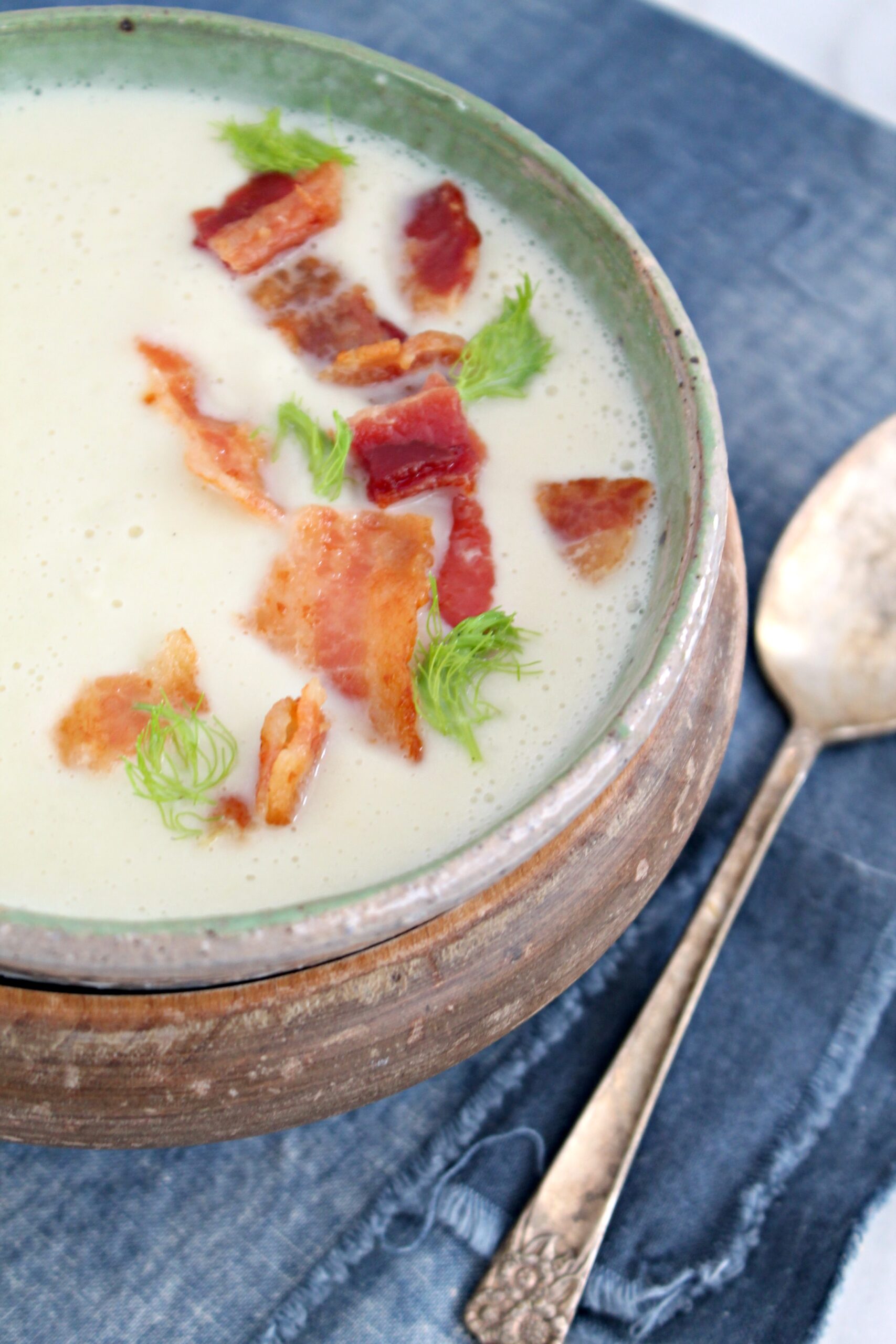 Cauliflower & Fennel Soup with Bacon