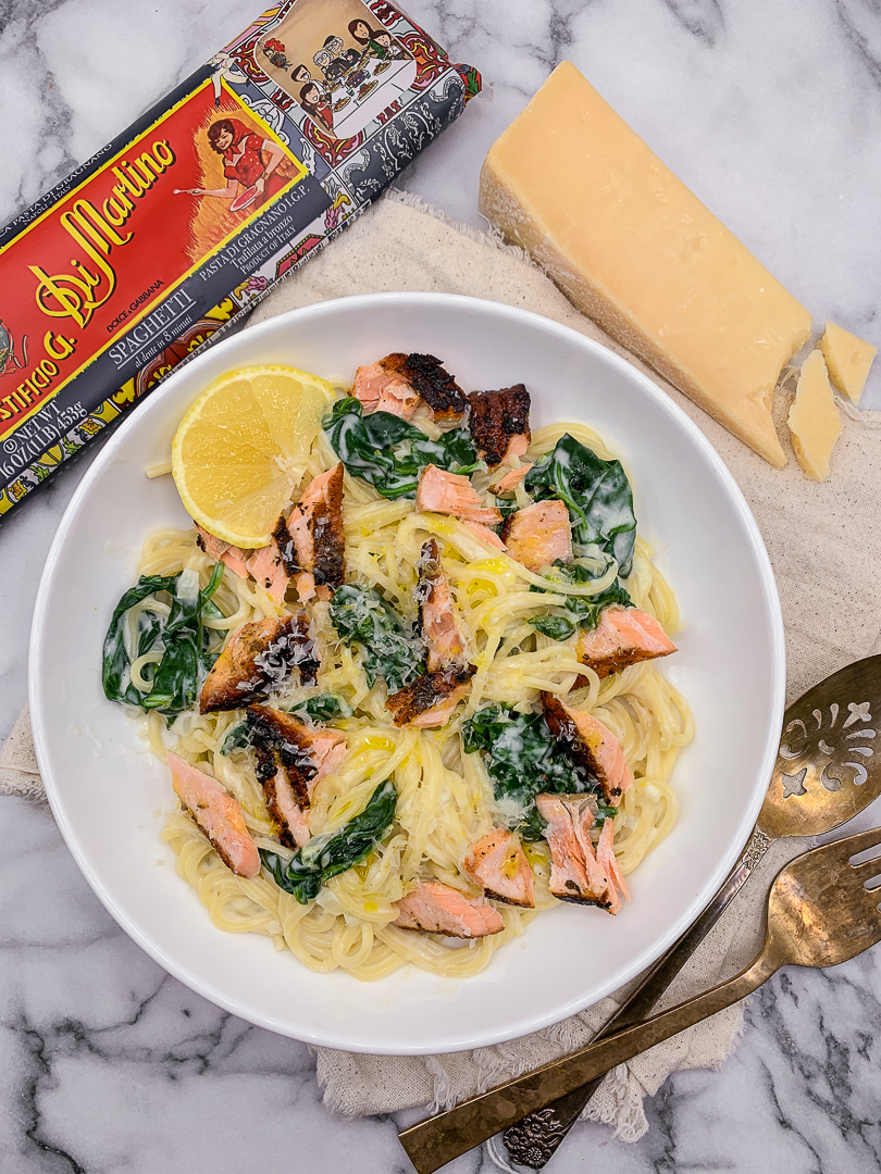 Creamy Lemon Salmon Pasta