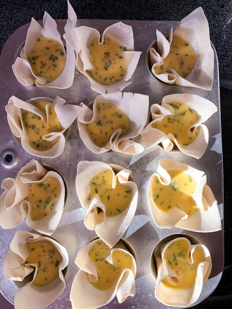 Crispy Wonton Egg Cups