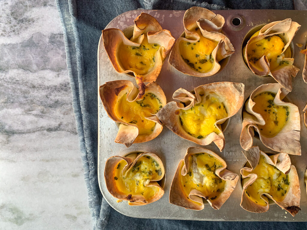 Crispy Wonton Egg Cups