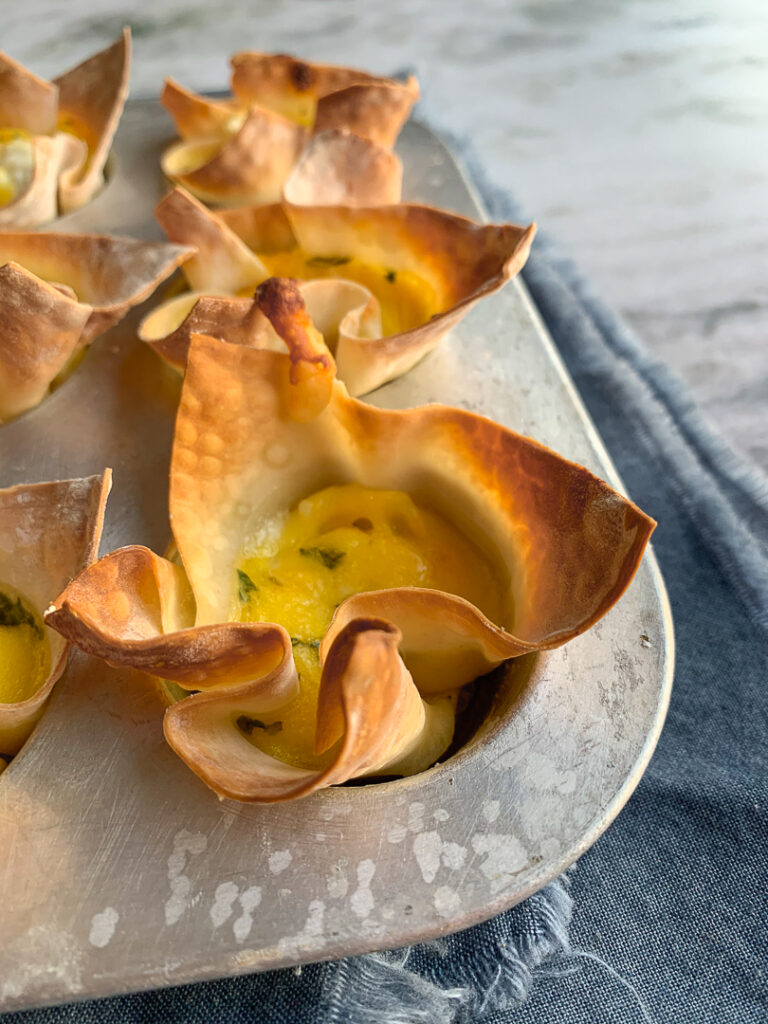 Crispy Wonton Egg Cups