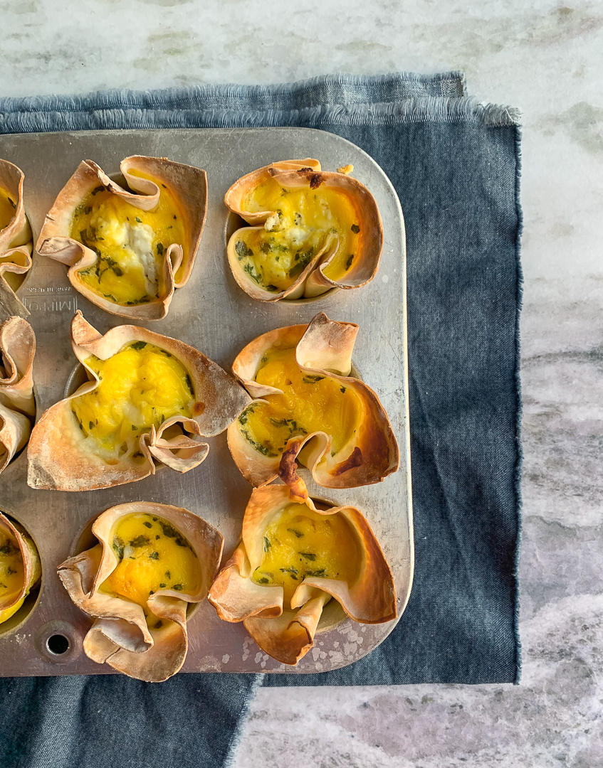 Crispy Wonton Egg Cups