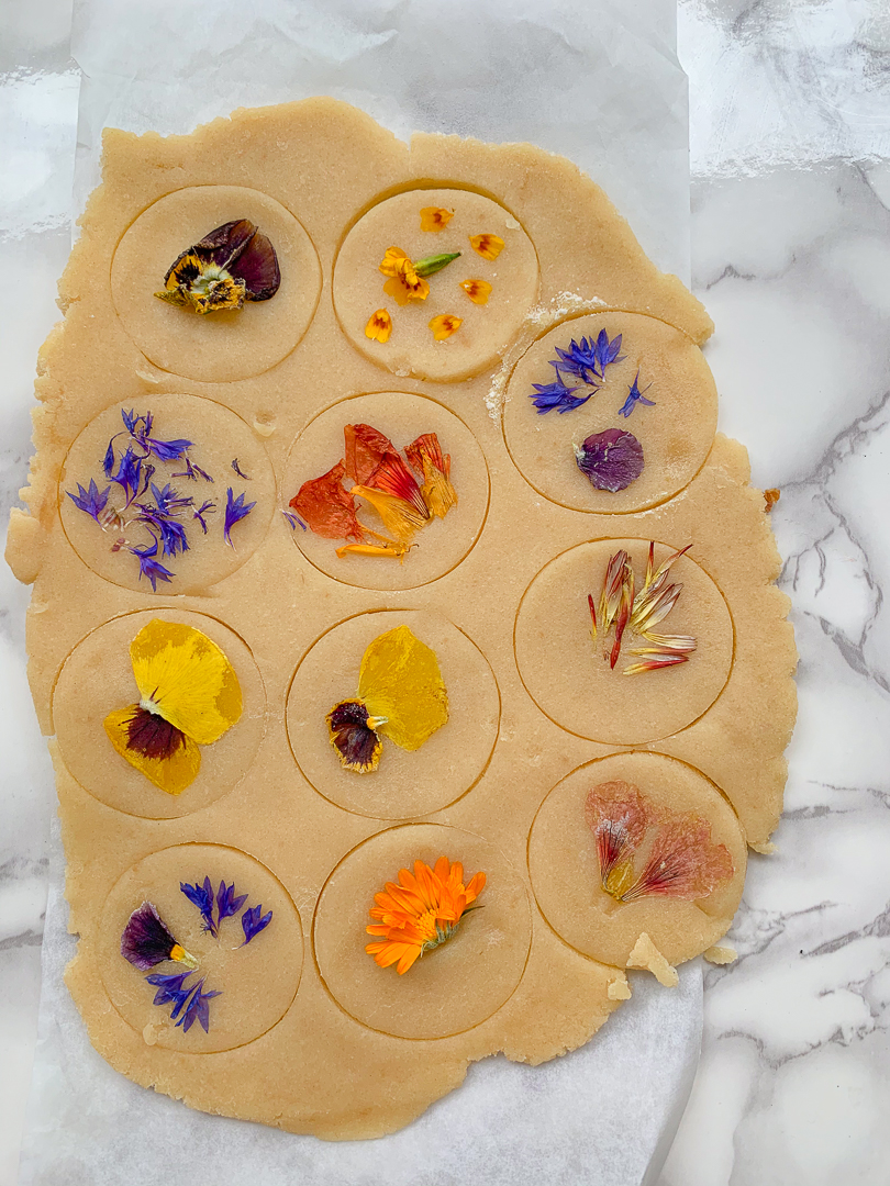 Edible Flowers Shortbread Cookies