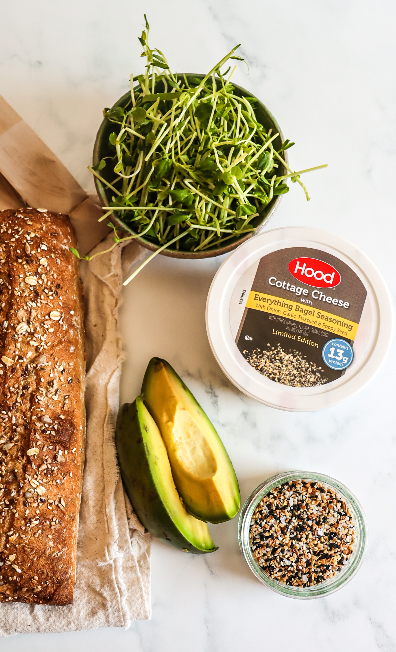 Everything Bagel Cottage Cheese Breakfast Toast