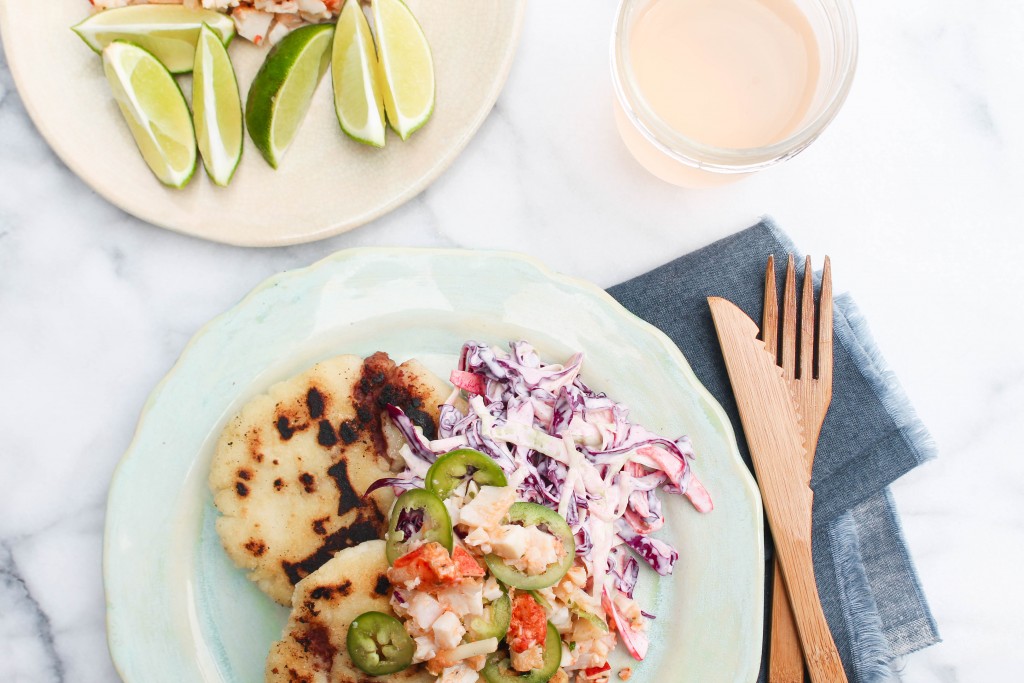 Salvadoran Pupusas with Seafood Curtido