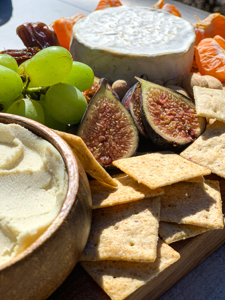 crackers on a cheese board