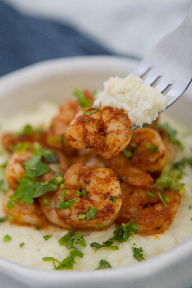 Cauliflower Shrimp and Grits