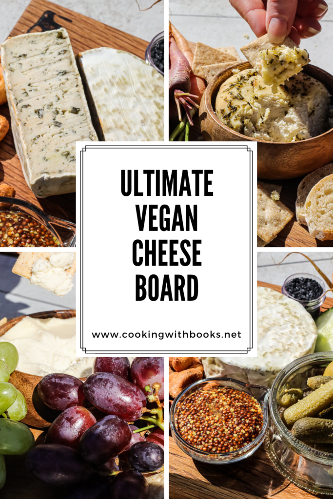 collage of cheese board photos with title of post in the center.